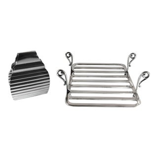 1930s Christofle Asparagus Holder and Tongs For Sale