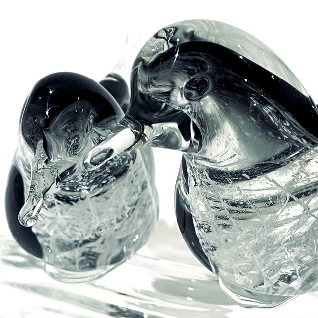 This tour de force example of the glassblower's art was created on Italy's island of Murano in the 1970's. Two love birds...