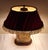 Vintage Table Lamp with Silver-Plated Oval Metal Base and Fabric Shade, 1950s For Sale - Image 3 of 12