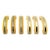 Art Deco Bright Yellow Bakelite Drawer Pulls W/ Chrome Strip, Set of 6 For Sale