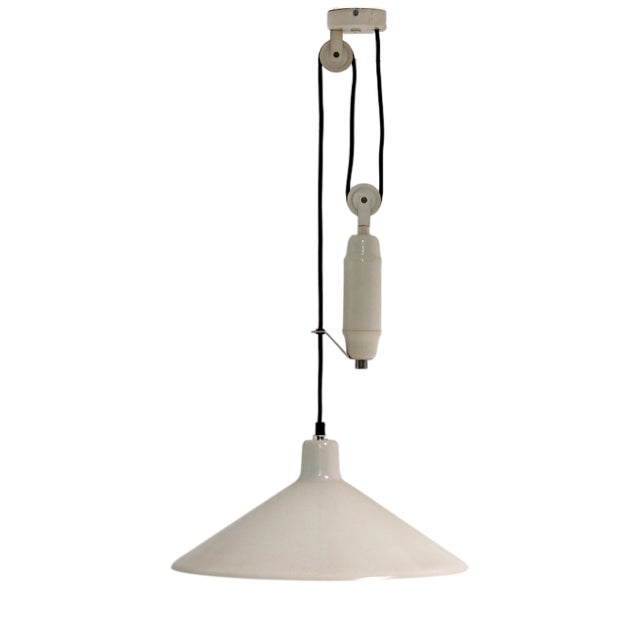 Grey Metal Counterweight Pendant, Italy, 1960s For Sale