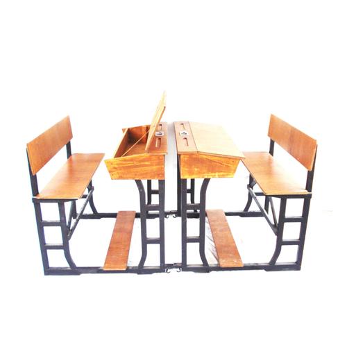 Wood Large Wooden School Desk on Wheels with Desk Flap For Sale - Image 7 of 11