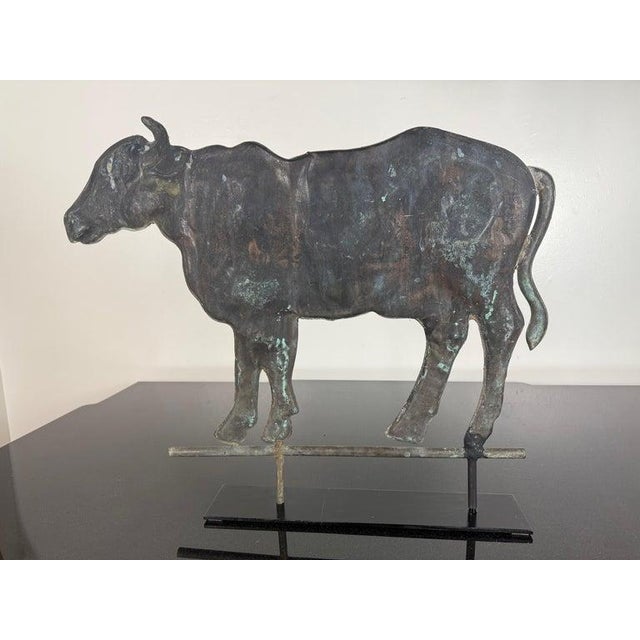 19th Century American Copper Bull Weathervane, Hand-Crafted Folk Art For Sale - Image 12 of 12