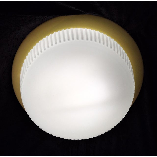 Mid-Century Modern Ceiling Lamp with Yellow Metal Base by Bega, 1960s For Sale - Image 4 of 9