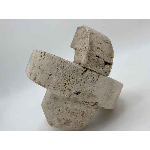 Brutalist Candleholder in Travertine by Fratelli Mannelli, 1970s For Sale - Image 9 of 10