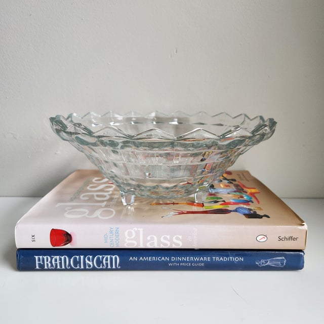 Vintage Fostoria Bowl American Cubist Specs: 10in wide x 4in tall