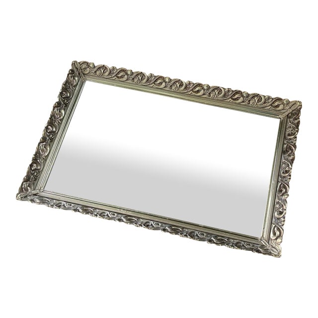 Late 20th Century Silver Plated Mirrored Tray For Sale