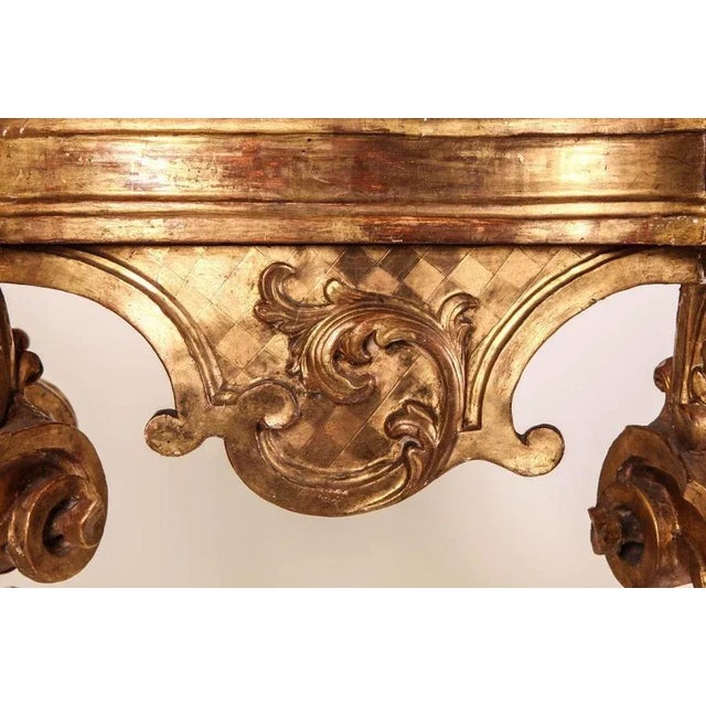 18th Century Italian Giltwood Console Table For Sale - Image 7 of 10