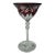 1960s Art Deco Ruby Red Cut to Clear Crystal Stemware Wine Glass For Sale