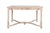 A Gustavian style writing desk by Sarreid, handcrafted with a plank wood tabletop. Two dovetailed frieze drawers in the...