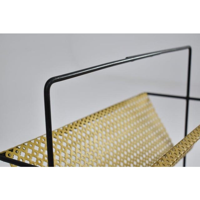 1950s–60s French Mid-Century Modern Magazine Rack in Perforated Metal For Sale - Image 6 of 10