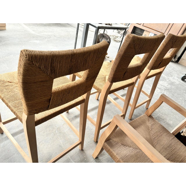 Modern mid century rope bar stools. Stools are in good condition and ready to enjoy. I have 3 for this listing. You can...