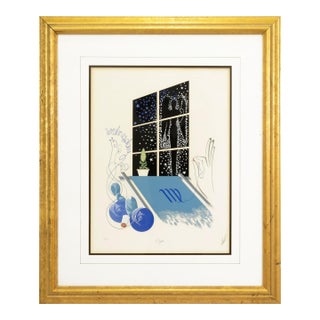 Erte Virgo From the Zodiac Series 1982 Signed Screenprint 4/350 Art Deco Style For Sale