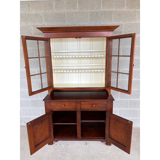 American Late 20th Century Kindel Chimney Hill Cherry Shaker Style 2 Piece Dutch Cupboard (78-025-68) For Sale - Image 3 of 9