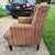 2010 Stratford Caye Transitional Striped Cocoa Brown Wingback Arm Chair For Sale - Image 9 of 14
