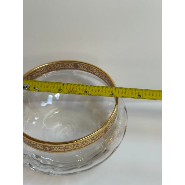 Vintage 1970s Lenox "Autumn" Pattern Collection 4" Diameter Dish Bowl Crystal Gold Encrusted Band For Sale - Image 10 of 12