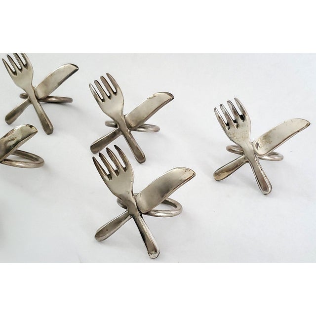 Metal Napkin Rings Silver Plate For Sale - Image 7 of 8