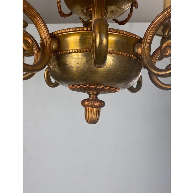 Art Nouveau Vintage 8 Light Art Nouveau Style Chandelier For Sale - Image 3 of 8