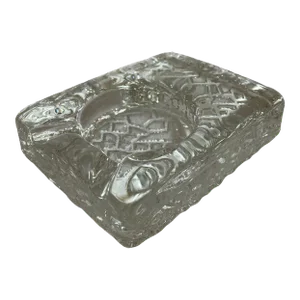 Vintage Keith Haring Inspired Art Glass Ashtray, Circa 1980