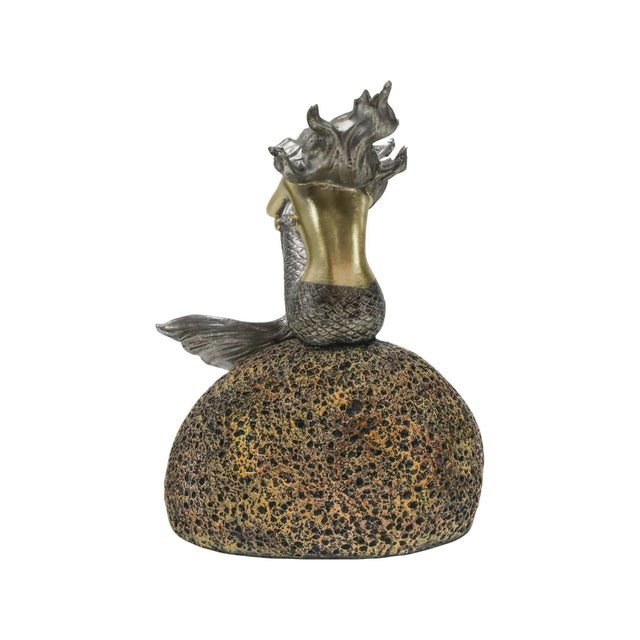 Contemporary Mermaid on Rock Statue For Sale - Image 3 of 9
