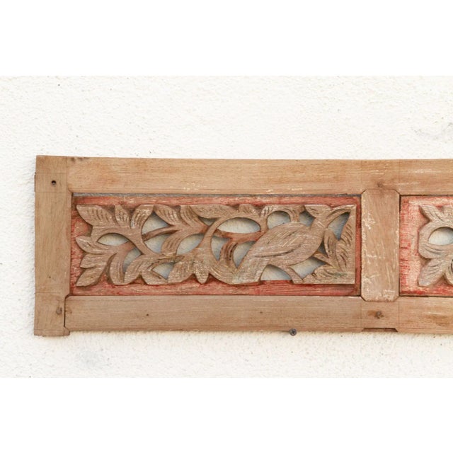 3-Panel Botanical Carved Wall Art For Sale - Image 4 of 7