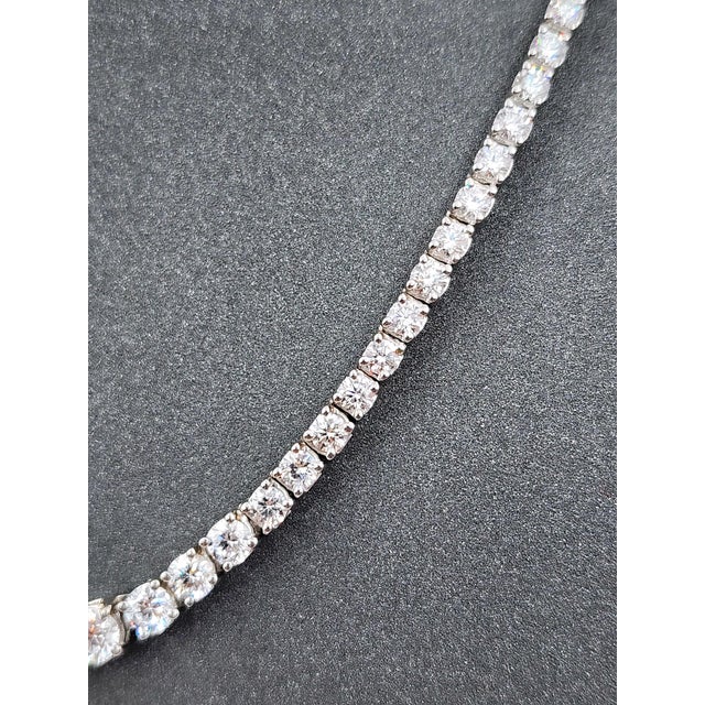 9.13 Ct Riviera Graduated Diamond Necklace - Platinum For Sale - Image 4 of 9
