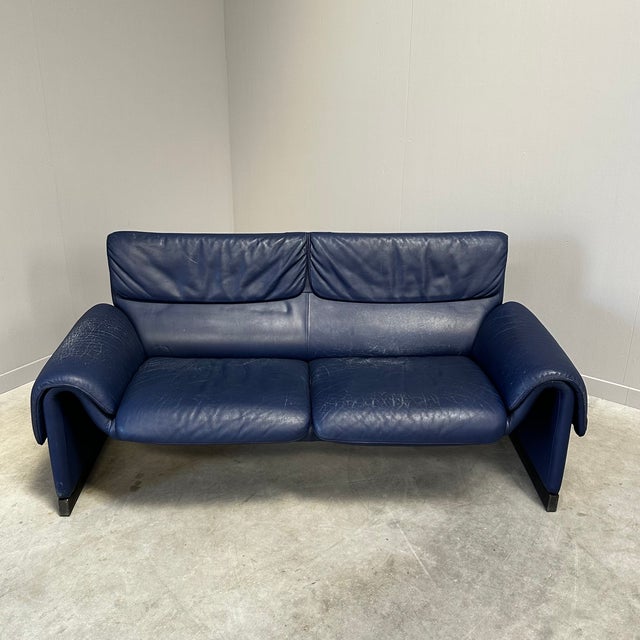 Animal Skin Vintage DS2011 Sofa in Blue Leather from de Sede, 1990s For Sale - Image 7 of 12