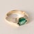 Contemporary 18k Gold 0.96 Carat Emerald Lozenge Cut Half Bezel Ring, Size 6.25 For Sale - Image 3 of 6