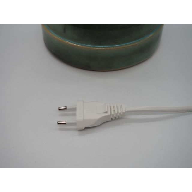 Green Vintage Scandinavian Glazed Ceramic Table Lamp by Bruno Karlsson for Ego Stengods Ateljè, 1970s For Sale - Image 8 of 10