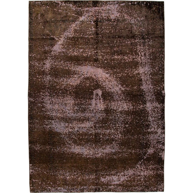 Textile Mid 20th Century Vintage Overdyed Rug For Sale - Image 7 of 7