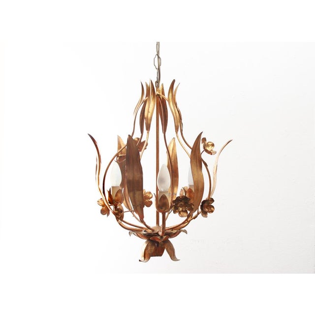 Hollywood Regency Golden Hanging Lamp attributed to Hans Kögl, 1970s For Sale - Image 16 of 16