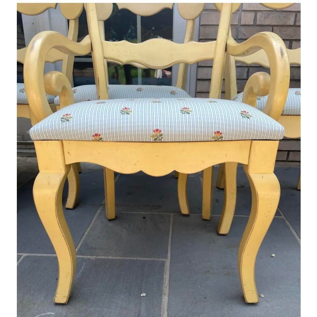 1980s Vintage French Country Dining Chairs With Scalamandre Fabric - Set of 6 For Sale - Image 5 of 12