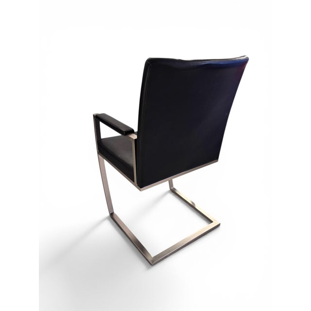 Animal Skin Italian Black Marble Dining Suite with Leather, 1980s, Set of 7 For Sale - Image 7 of 10