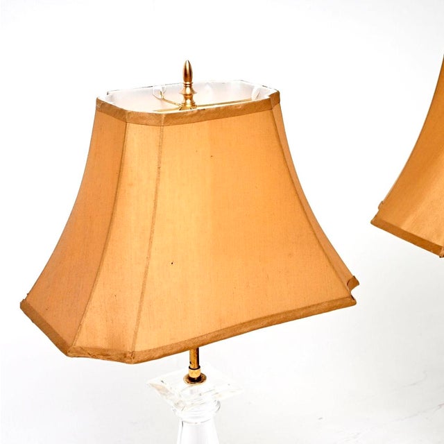 Mid-Century Modern Vintage Acrylic and Brass Table Lamps from Karl Springer, 1970s, Set of 2 For Sale - Image 3 of 12
