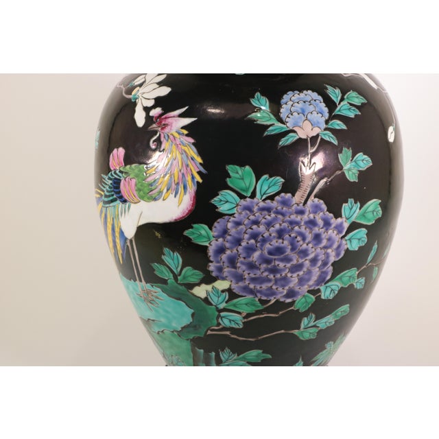 Early 20th Century Early 20th Century Famille Noire Kangxi Style Table Lamp For Sale - Image 5 of 10