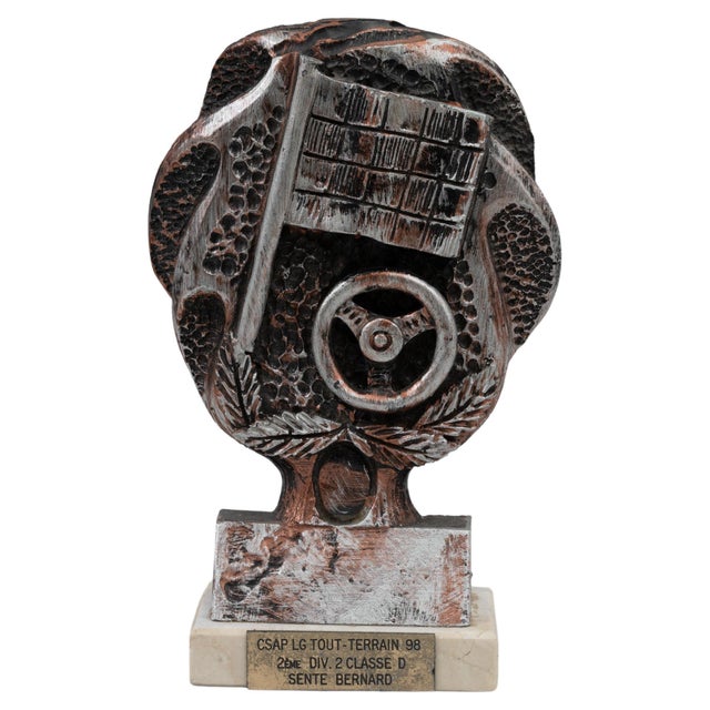 1990s Belgian Metal & Marble Trophy For Sale - Image 15 of 18