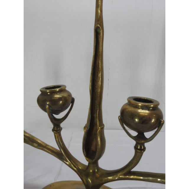 Gold Tiffany Gilt Bronze Six-Arm Candelabra For Sale - Image 8 of 11