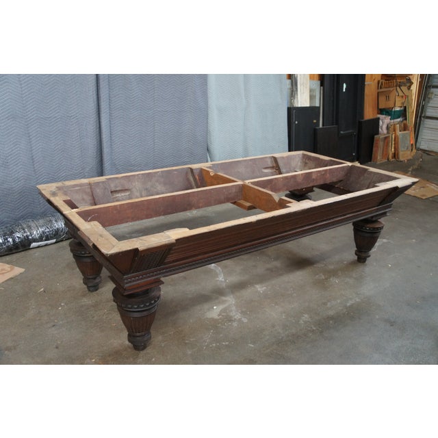 Late 19th Century Antique 1890s Brunswick Balke Collender Jacobean Oak Union League Pool Table For Sale - Image 5 of 18