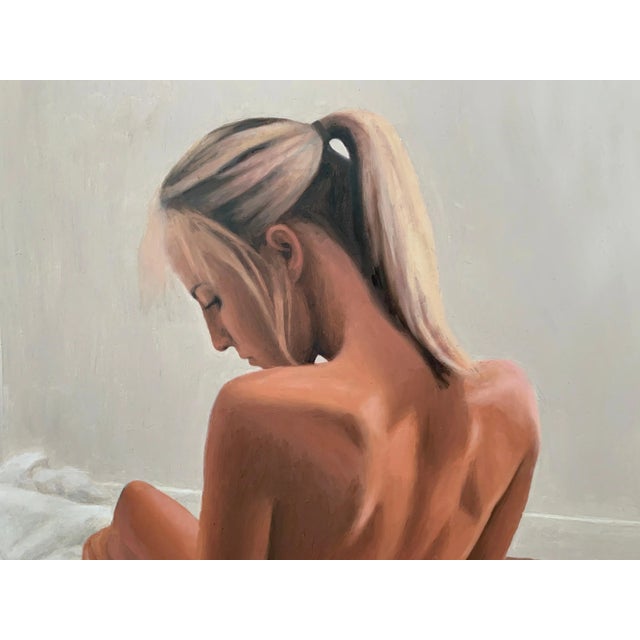 Mark Clark, Oil Painting of Seated Female Nude Figure by British Contemporary Artist, 2000 Circa For Sale - Image 9 of 13