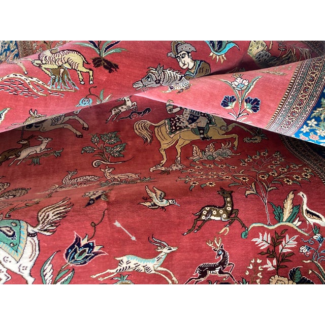 Vintage Silk Qum Rug, 1980s For Sale - Image 14 of 16