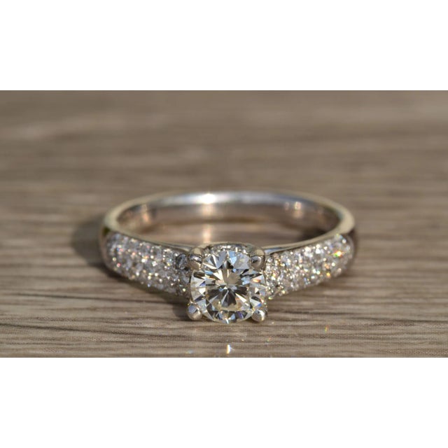 The Lydian: Ladies 14K White Gold and Diamond Engagement Ring For Sale In Philadelphia - Image 6 of 9