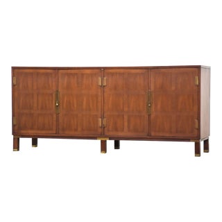 1960s Walnut Credenza by Baker For Sale