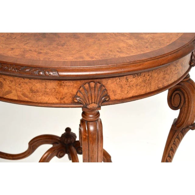 Antique Burr Walnut Console Table from Maple and Co, 1890s For Sale - Image 11 of 13