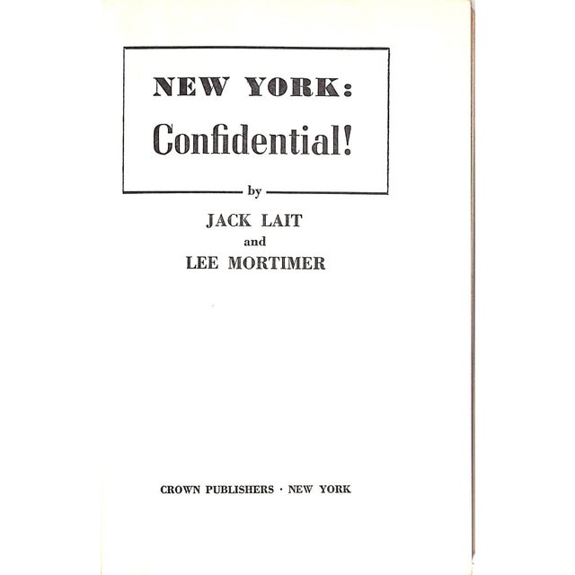 Traditional "New York: Confidential!" 1951 Lait, Jack and Mortimer, Lee For Sale - Image 3 of 7