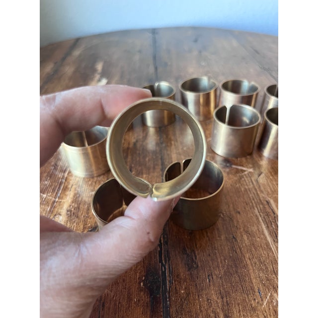 Late 20th Century Vintage Brass Napkin Rings - Set of 12 For Sale - Image 5 of 5