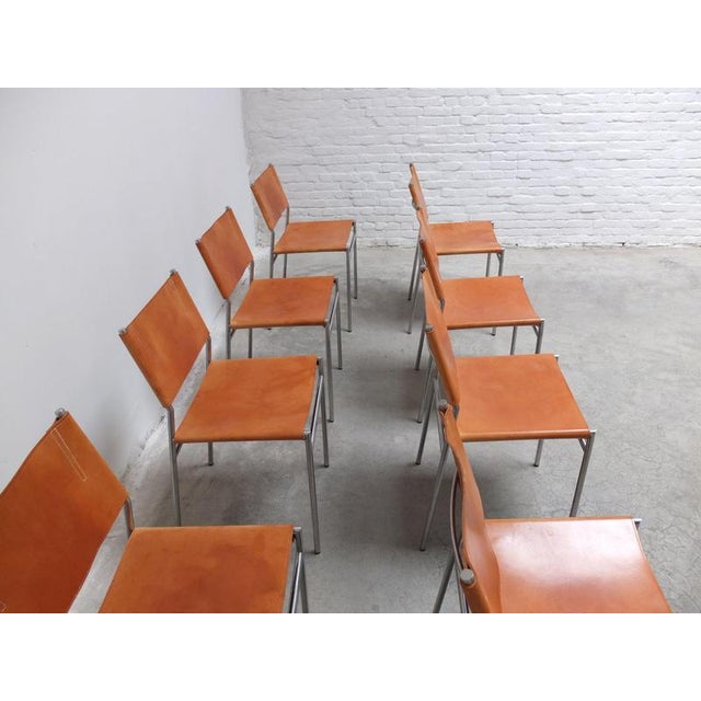 SE06 Chairs in Natural Leather by Martin Visser for 't Spectrum, 1967, Set of 8 For Sale - Image 5 of 18
