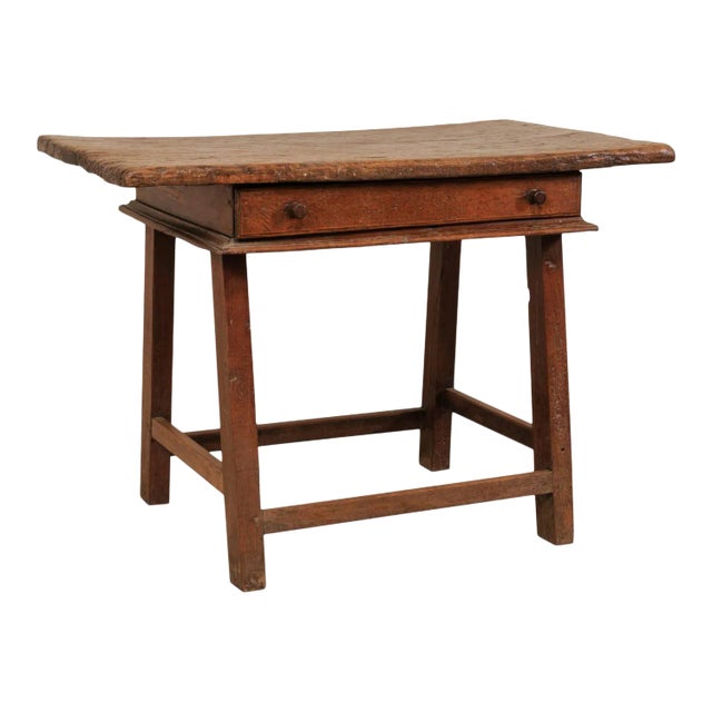 18th Century Brazilian Peroba Tropical Wood Side Table with Single Drawer For Sale