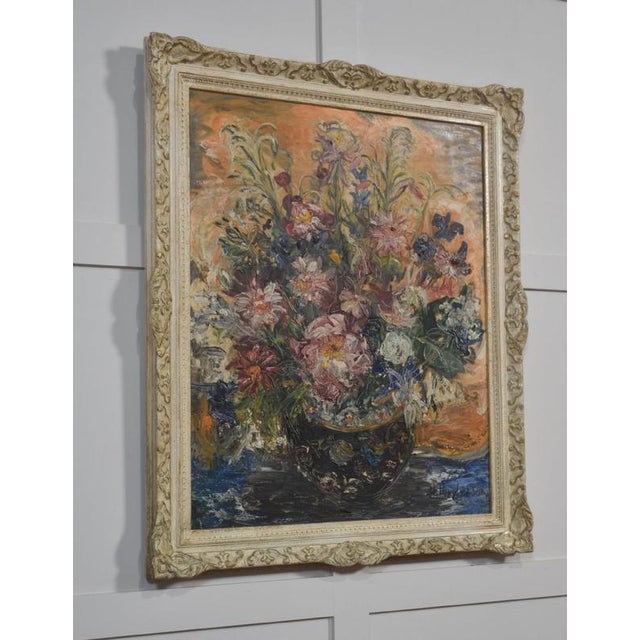 Paint Floral Still Life, 1920s, Oil on Canvas, Framed For Sale - Image 7 of 8