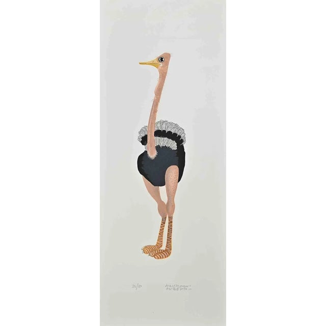 Alberto Mastroianni, Ostrich, Lithograph, 1970s For Sale