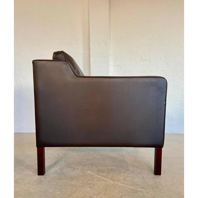Set of Vintage Danish Brown Leather Lounge Chair and Ottoman from Stouby, 1970s For Sale - Image 18 of 18